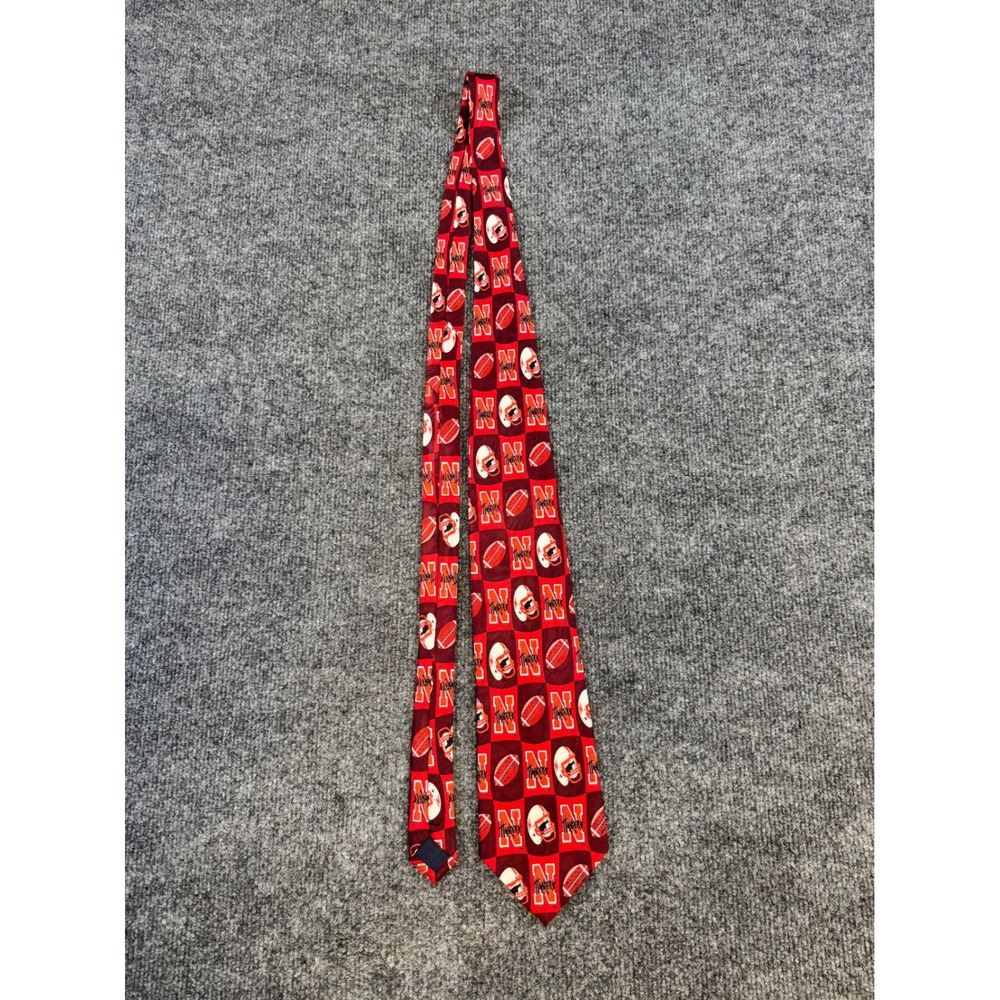 Nebraska Cornhuskers 1994 1995 National Champions Silk Tie Merge Left Red Mens